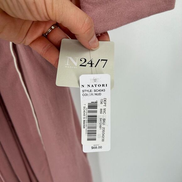 NWT NATORI Women's Dusty Rose Pink Super Soft Wrap Midi Robe Size Small - Picture 6 of 6